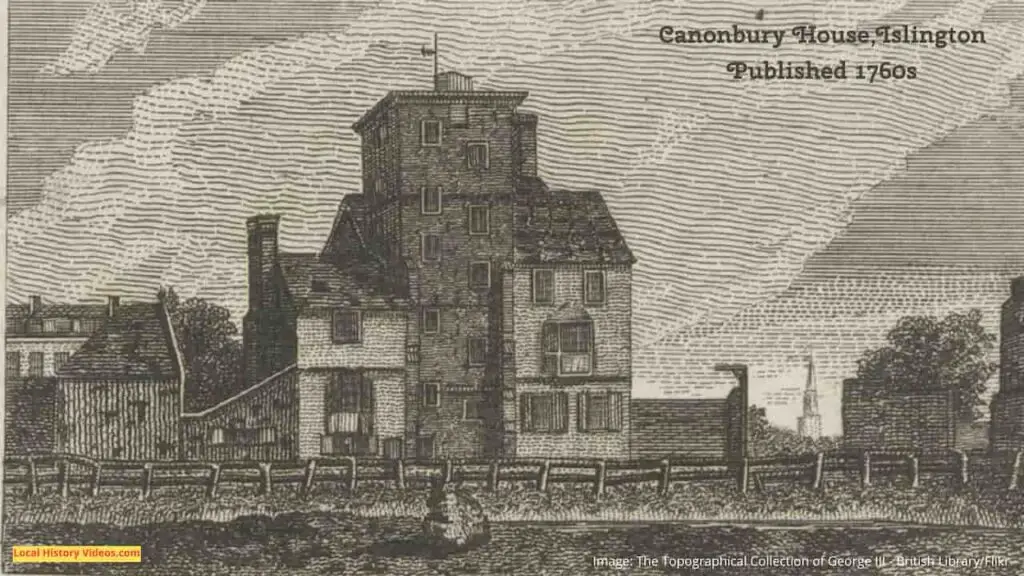Old picture of Canonbury House. Islington, in the 1760s