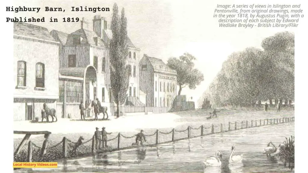 Old picture of Highbury Barn, Islington, London, published in 1819