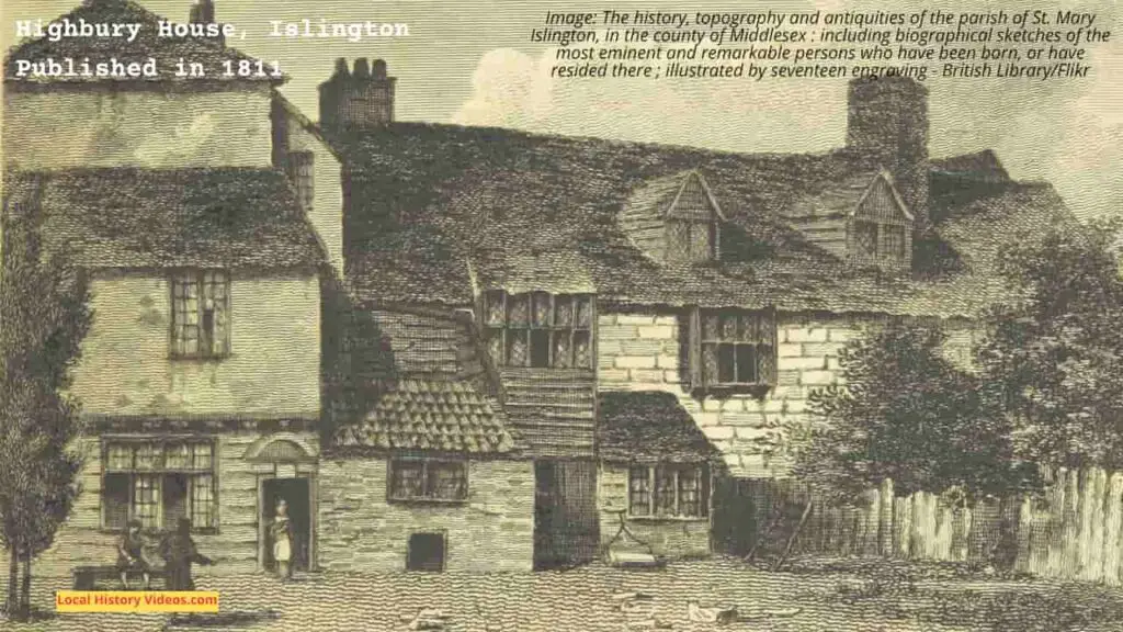 Old picture of Highbury House, Islington, published in 1811