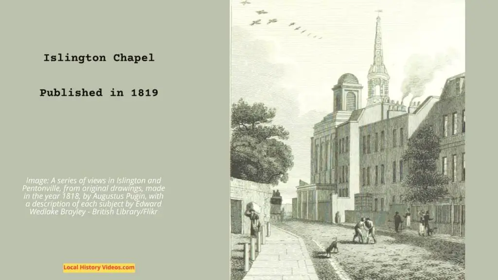 Old picture of the Islington Chapel, London, published in 1819