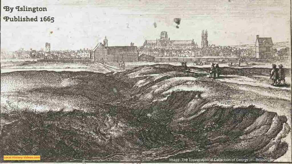 Old picture of the Islington landscape in 1665