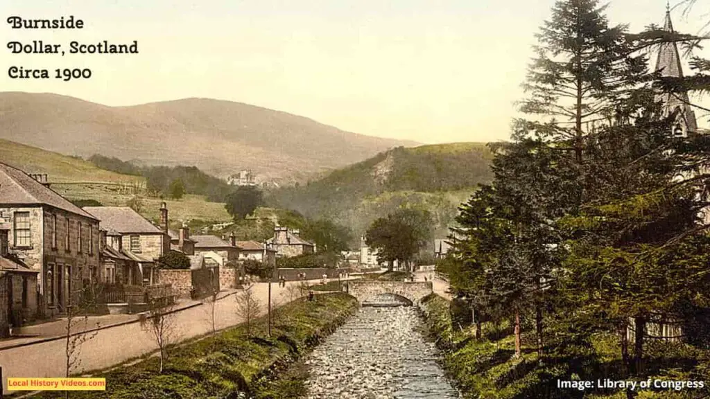 Old Photo of Burnside at Dollar, Clackmannanshire, Scotland, circa 1900