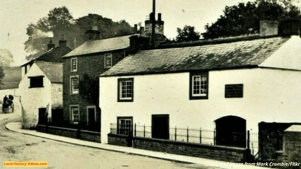 Closeup of an old photo postcard, to Bondgate Appleby