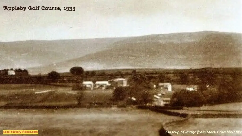 Closeup of a vintage postcard of the Appleby Golf Course, circa 1933