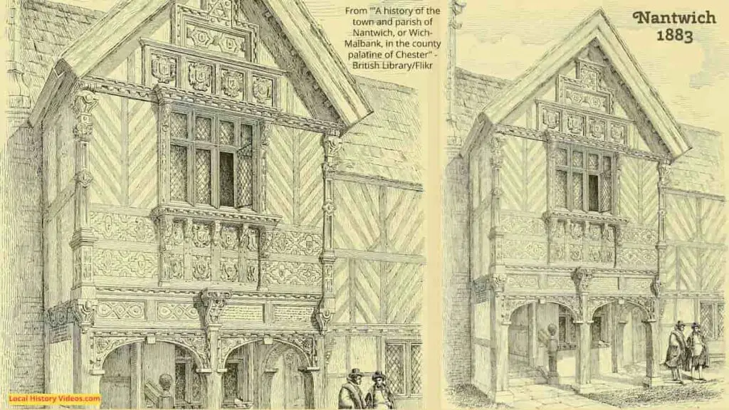 Old picture of Nantwich Cheshire England, published 1883