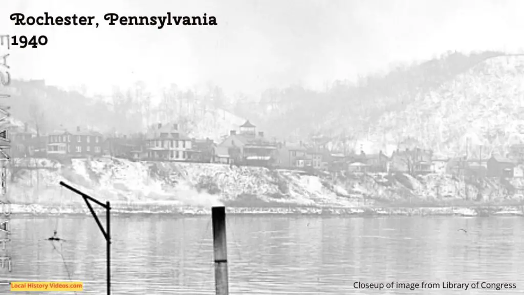 Closeup of old photo of the Ohio River at Rochester, Pennsylvania