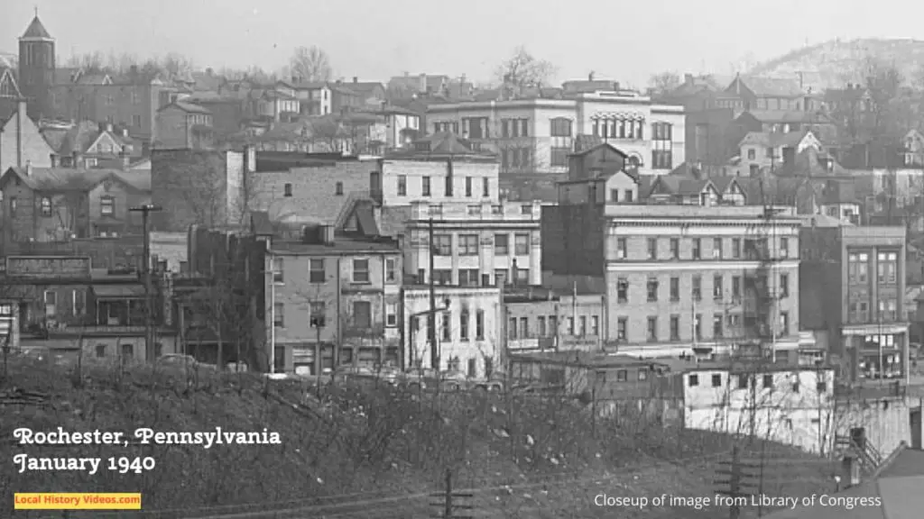 Closeup of an old photo of Rochester, Pennsylvania